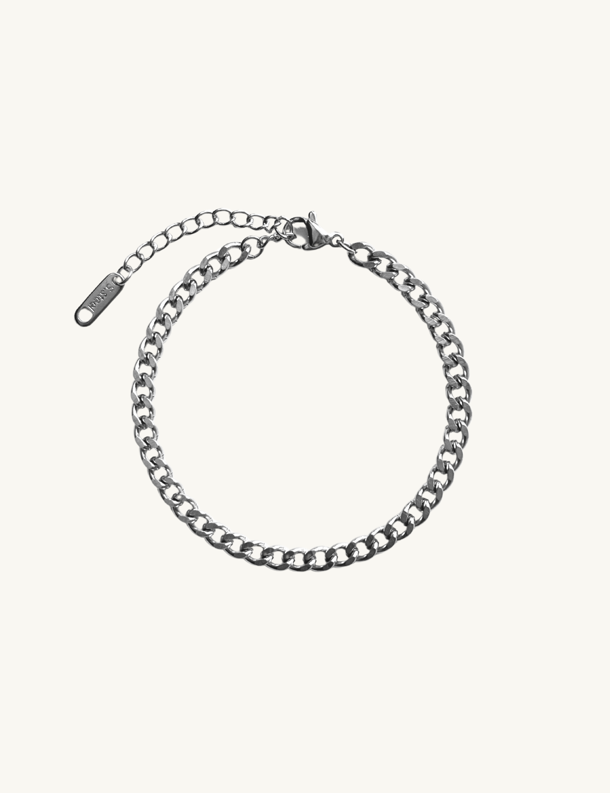 Vandfast Panser Facet Armbånd 18 karat, 4 mm.