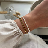 Vandfast Panser Facet Armbånd 18 karat, 4 mm.