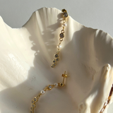 Sparkle Perle Zirkonia Lange Ørestikkere