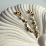 Sparkle Perle Zirkonia Lange Ørestikkere