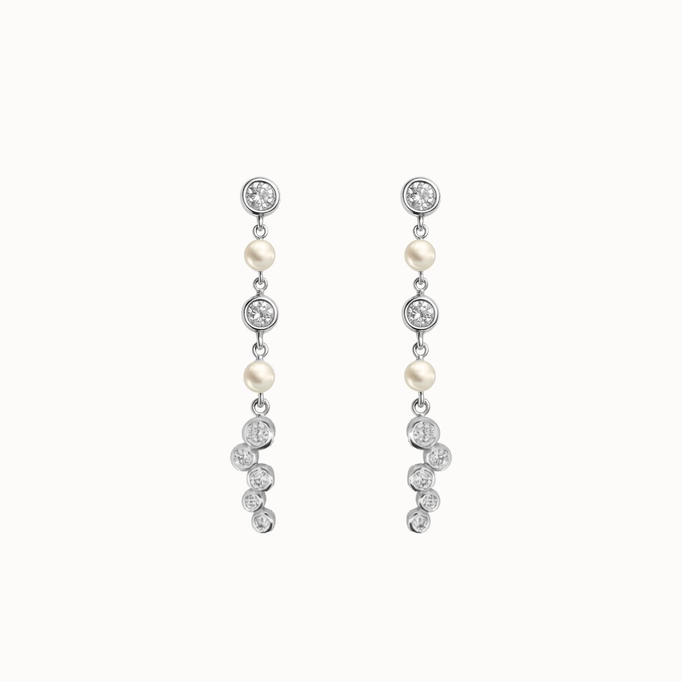 Sparkle Perle Zirkonia Lange Ørestikkere